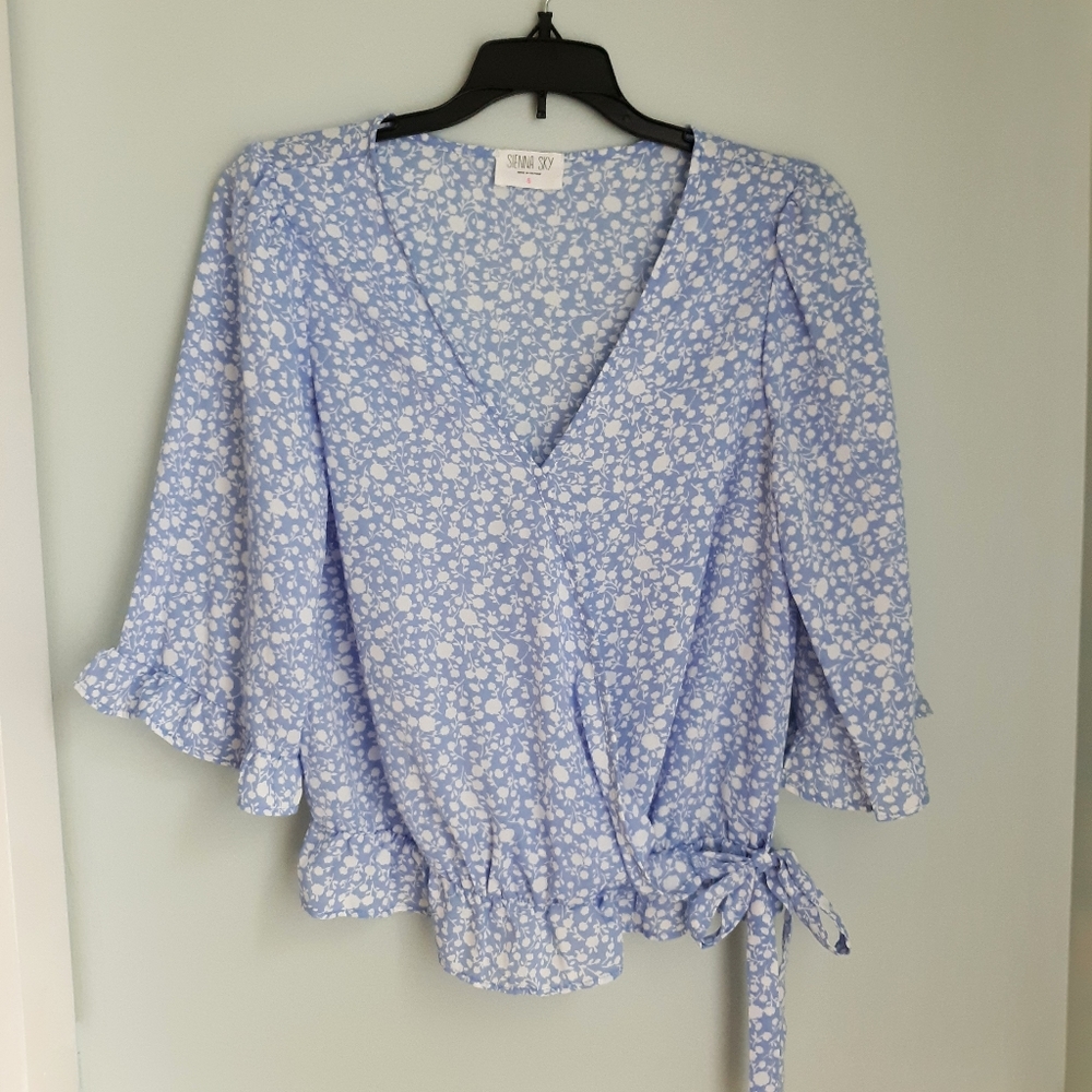 SIENNA SKY knot blouse, SMALL